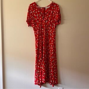 Faithful the brand red floral dress in Medium